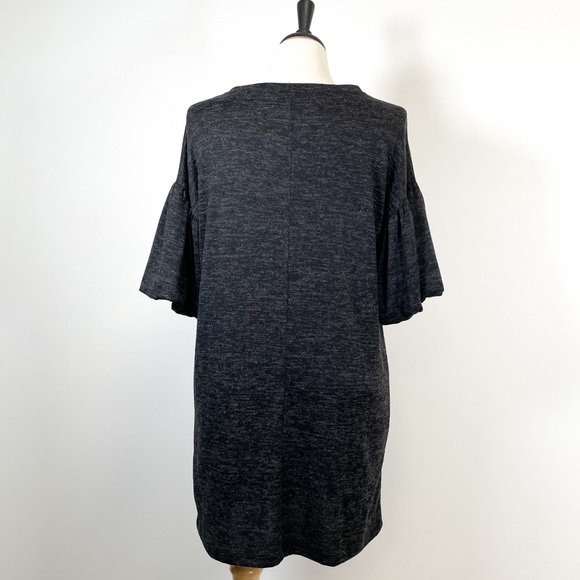Forever 21 Heathered Gray Knit 3/4 Length Puff Sleeves Dress NWT - Picture 5 of 7